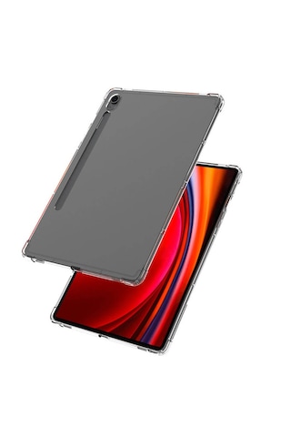 Samsung Galaxy Tab S10 FE/S9 FE/S9/S8/S7 11" Tablet Uyumlu Şeffaf Anti Shock Silikon Kılıf + Tamperli Cam Ekran Koruyucu