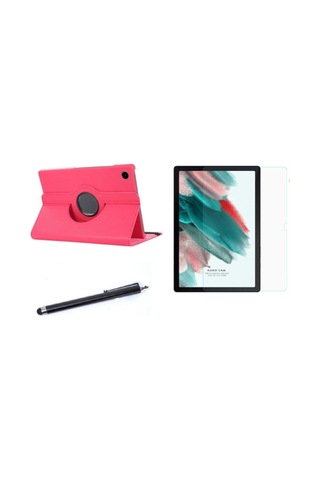 Samsung Galaxy Tab A8 10.5 Sm-x200 / Sm-x205 Uyumlu 360 Rotating Stand Deri Kılıf Seti Kapaklı Kılıf