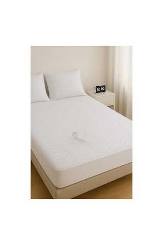 Kapitone Sıvı Geçirmez Tek Kişilik Alez 90x190 Açık Indigo
