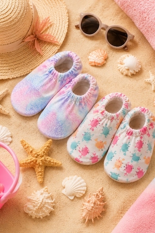 Muggo Baby Kaymaz Tabanlı Unisex Bebek Çocuk Deniz Ayakkabısı Ve Havuz Patiği Pudra