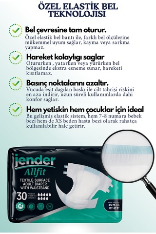 All Fit Xs Bel Bantlı Bez - Bebek Ve Yetişkinlere Özel Beden 30'lu XS