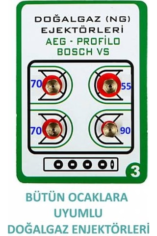 Set Üstü Ocak, Doğalgaz Tamir Setti Enjektör/meme, Dirsek