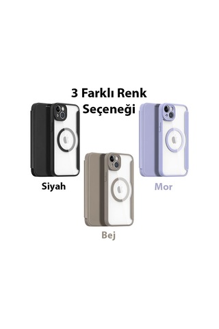 Dux Ducis İphone 14 Plus 6.7 Kılıf Skin X Pro Series Magsafe Kapaklı Kılıf Folio Case- 5775 Çok Renkli