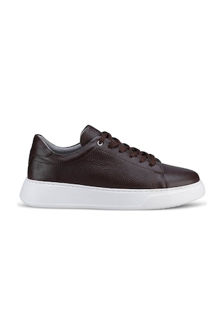 Hatemoğlu Erkek Kahverengi Deri Esnek Taban Bağcıklı Casual Ayakkabı Sneaker Kahverengi