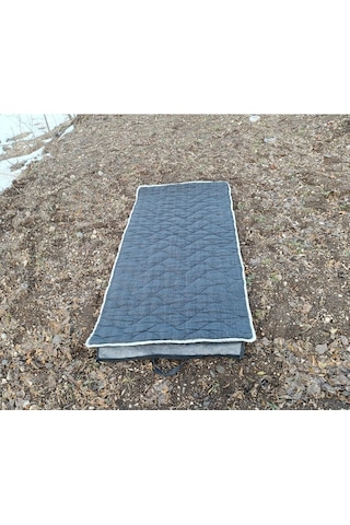 Zishtekstil Koyu Antrasit Gri Taşınabilir Katlanır Yatak Karavan Kamp Yatağı Anne Yanı Yer Yatağı