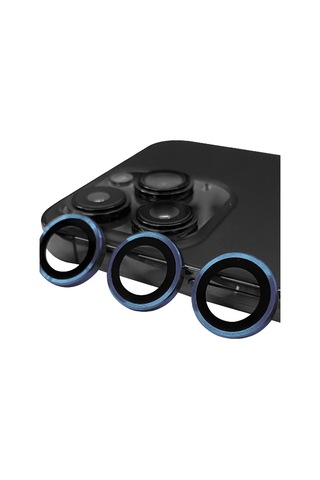 Mey İthalat Apple, Uyumlu iPhone 15 Pro Max Raze Metal Kamera Lens - Lacivert