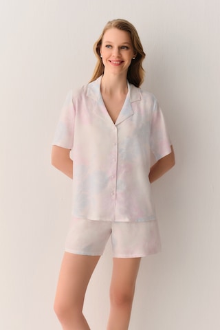 Suwen Kaitlyn Gömlek Yaka Şort Pijama Takımı Sh26526667b334 Pembe