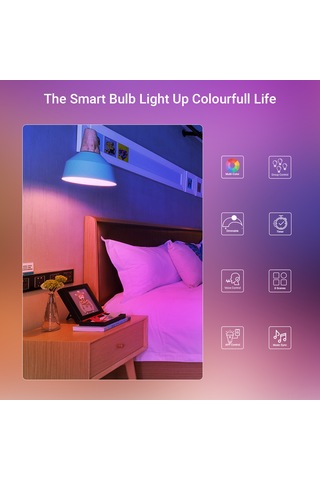 Xiyyadms E26 Wifi Akıllı Ampul 9w - Rgb Ve 2700k-6500k Işık, App Ve Ses Kontrolü, Zamanlayıcı, 120v Amerikan Standartı