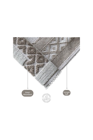 Soffy Krem & Kahve 2 Adet 50x70 Cm Banyo Paspası %100 Doğal Pamuk Ayak Paspası Ayak Havlusu Krem - Kahverengi
