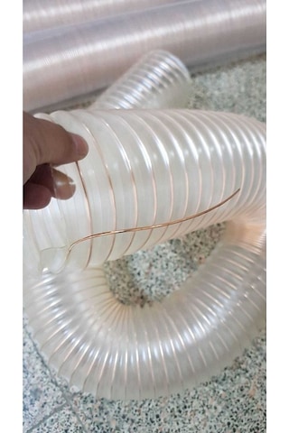 Poliüretan Bakır Telli Şeffaf Hortum 120mmx10mt Pu 070 Toz Talaş