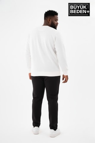Süperlife Erkek Büyük Beden New York Baskılı Bisilet Yaka İnce Sweatshirt Spr26bsw956-5 Ekru
