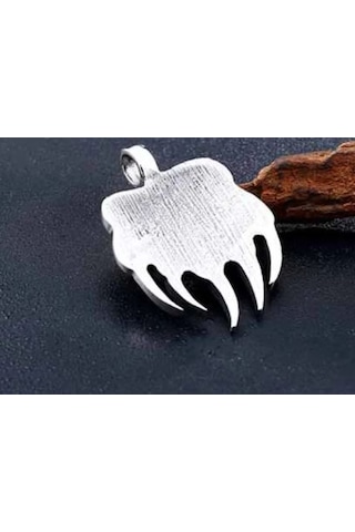 Paslanmaz Çelik Ayı Pençe Viking Kolye Gümüş