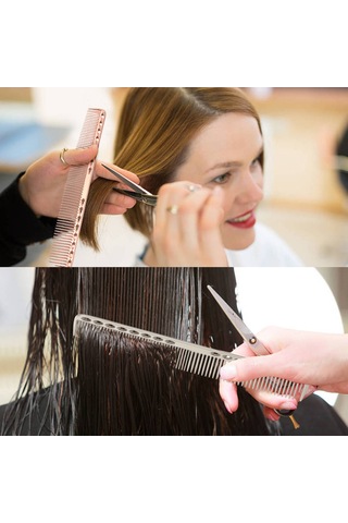 Moveevo Alüminyum Tarak Anti-statik Kuaför Tarağı Salon Özel Tarak Düğüm Önleyici Tarak 20cm Gül Altın