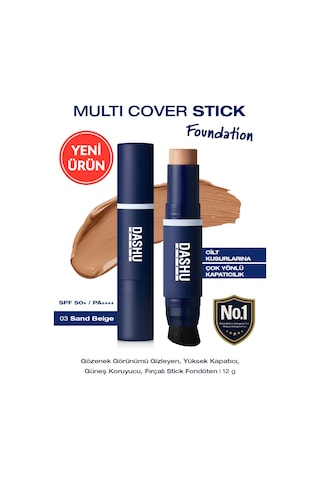 Dashu Mens Multi Cover Stick Foundation 03 Sand Beige Spf50+ Pa++++ 03 Sand Beige