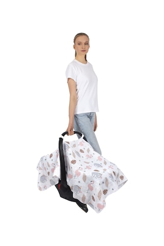 Sevi Bebe Müslin Puset Ve Ana Kucağı Örtüsü Art-41 Flamingo-9089884471459