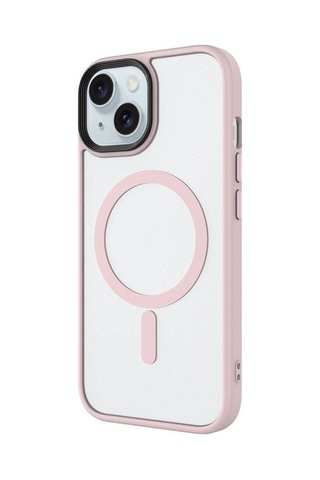 Apple Uyumlu iPhone 15 Plus Kılıf Mat Arka Yüzey Wireless Şarj Özellikli Mkst Flet M-safe Kapak - Koyu Yeşil Yeşil
