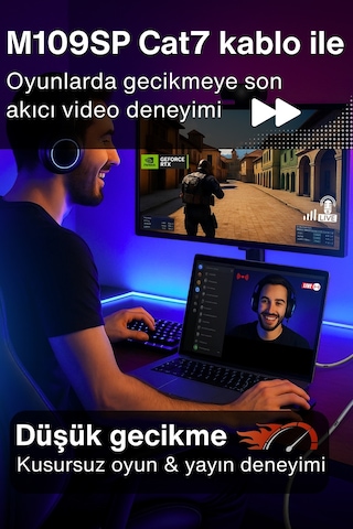 Mn6 M109sp Cat7 Kablo 3 Metre/10 Gbps'e Kadar-örgülü Ve Folyo Ekranlama/3 Metre Cat7 Ethernet Kablosu 3 Metre