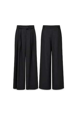 Lale Butik Pile Detay Bol Paça Pantolon 16231 Siyah