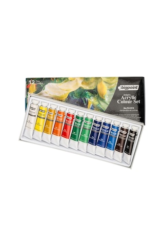 Bigpoint Akrilik Boya Seti 12ml Tüp x 12 Renk Bigpoint Akrilik Boya Seti 12ml Tüp x 12 Renk