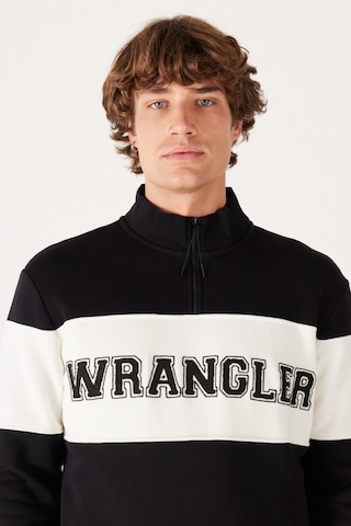 Wrangler Regular Fit Normal Kesim Pamuk İçi Polarlı Dik Yaka Siyah Sweatshirt - W232526 001