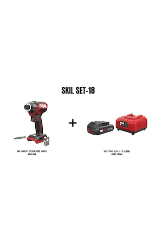 Skil Set-18 Skil Compact 3225CA Akülü Darbeli Vidalama + Skil 3136AA 2AH Li + 2.4A Şarj Cihazı Promo