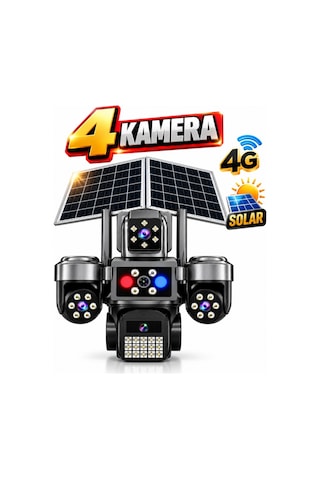 Hieasy 85-gz 8mp 4 Kamera 4g Solar Sim Ptz Sesli Akıllı Hibrit Zoom Güvenlik Kamera 7/24 Koruma