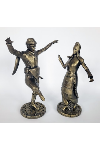 Harmandalı Oynayan Zeybek & Gelin Temalı Biblo Takımı