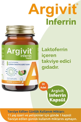 Argivit İnferrin Laktoferrin İçeren Takviye Edici Gıda 30 Kapsül