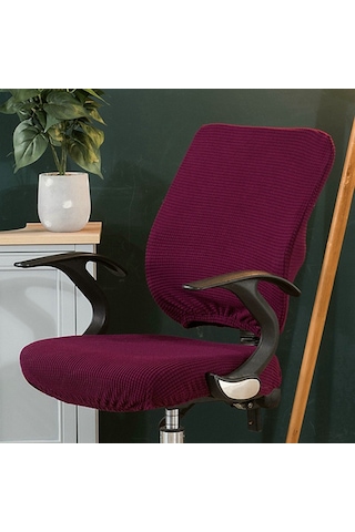 Gajeena Ofis Sandalye Koltuk Kılıfı Makyajlı Mısır Tüyü Elastik Tekli Koltuk Kılıfı Mor Ev Ofis Kullanıma Uygun Kolay Kurulum Dayanıklı Mor
