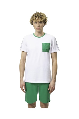 United Colors Of Benetton Erkek T-shirt Bnt-m20446 Beyaz - Yeşil