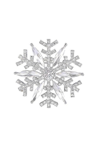 1 Adet Kristal Kış Art Deco Kar Tanesi Çiçek Broş Pin Çok Renkli