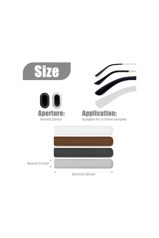 Silikon Gözlük Kulak Yastığı 2 Çift , Azonee Kaymaz Gözlük Tutacakları, Gözlükler İçin Rahat Şakak Uçları, Gözlükler İçin Kaymaz Kulak Pedleri