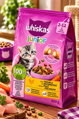 Whiskas Junior Yavru Kedi Maması Etli Sebzeli Tavuklu