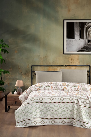 Vionel Home Anatolia %100 Pamuk Çift Kişilik Pike 200x230 Cm, Yatak Örtüsü Bej