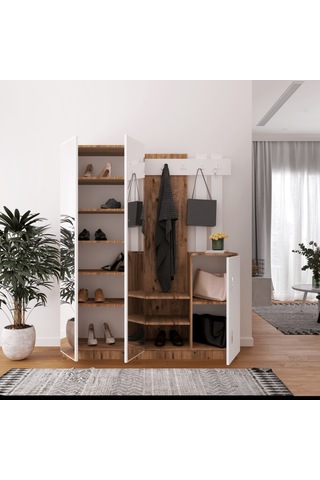 Robinhome Robin Home Benjamin Vestiyer Portmanto Ayakkabılık Çam-Beyaz
