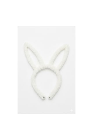 Peluş Tavşan Kulaklı Taç Eğlenceli Ve Sevimli Aksesuar Beyaz