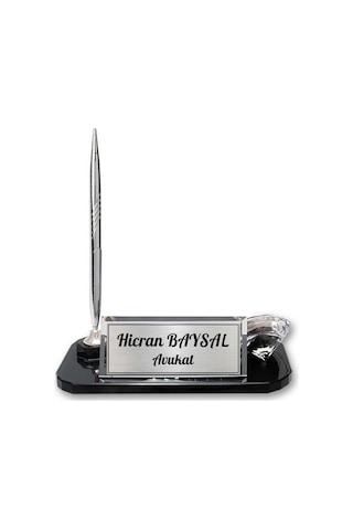 Sentez Lüks Ofis Masa İsimliği Saatli Tükenmez Kalemli