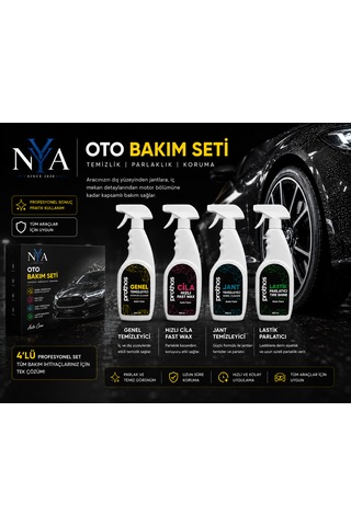 Nya Ultimate Oto Bakım Seti 4'lü Profesyonel Temizlik Ve Parlaklık Paketi