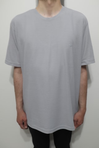 Santa Dmctekstil Erkek Tshirt-1323 Düz Spor Kesim Rahat Kalıp Bisiklet Yaka Battal T-shirt Gri