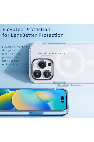 Rock Apple Uyumlu iPhone 14 Shield Serisi Magsafe Anti Shock Kılıf Beyaz Beyaz