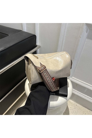 Dachuang Girly Geniş Vuruş Tek Omuzlu Crossbody Çanta-vintage Tarzı Kadınsı El Çantası Black