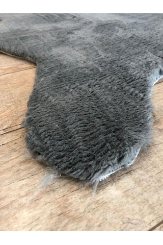 Balat Halı Kalın Koyu Gri Peluş Yumuşak Post Halı Karışık, Çok Renkli
