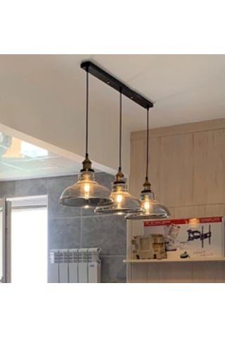 Riolight Vintage,rustik 3xe27 Masa Üstü Cam Başlık Sarkıt Avize Taban Uzunluğu:60cm Cam Çap:20cm Altın - Füme Riolight Vintage,rustik 3xe27 Masa Üstü Cam Başlık Sarkıt Avize Taban Uzunluğu:60cm Cam Çap:20cm Altın - Füme