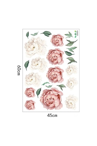 Dancemonkey Kendiliğinden Yapışan Pembe Şakayık Çiçek Duvar Stickerı - Su Geçirmez & Çıkarılabilir Koyu Pembe Koyu Pembe