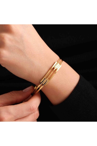 Sembolgold Kaburga Bilezik Üç Sıra