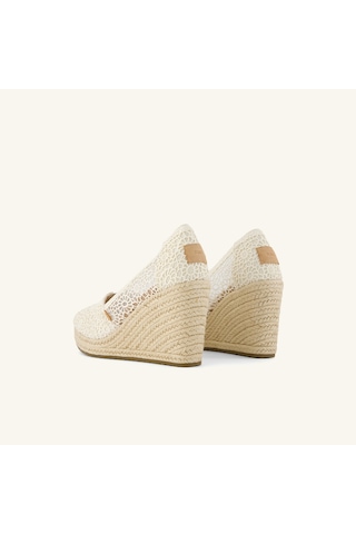 10023016 Natural Moroccan Crochet Espadril Kadın 10023016 Toms Essentıal Wedge