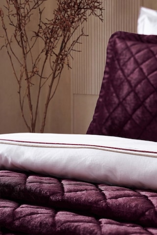Doqu Home Luxury Imperial Çift Kişilik Kabartma Dokulu Yatak Örtüsü - Mürdüm Mor
