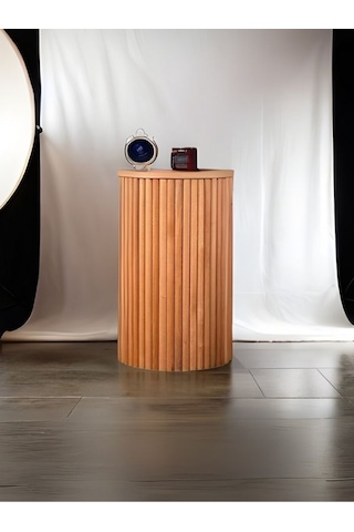 Havvana Bohem Natural Ahşap Yan Sehpa Naturel