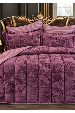 Home Kadife Confort 6 Parça Çift Kişilik 230 X 240 Uyku Seti Pembe