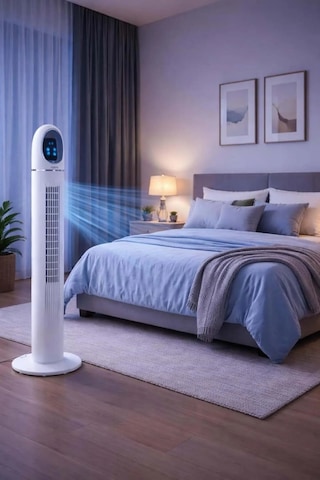 Acfn06 Kule Tipi Vantilatör 45w Uzaktan Kumandalı Sessiz Vantilatör Dokunmatik Led Ekranlı 3 M